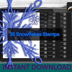 Snowflake Stamp Brushes procreate