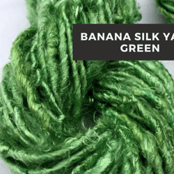 Recycled Banana Yarn -Green - Banana Fiber Yarn - Recycled Banana Yarn - Recycled Viscose Yarn - Vegan Yarn
