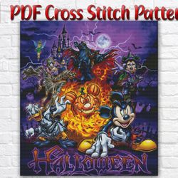 Halloween Cross Stitch Pattern / Disney Cross Stitch Pattern / Mickey Mouse Cross Stitch Pattern / Instant PDF Chart