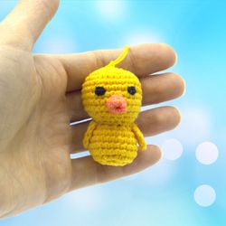 Chicken keychain, tiny chicken cute bag charm, kawaii keychain backpack pendant, easter gift idea for children, animal