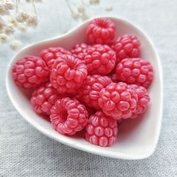 Raspberry Beads. Polymer Clay Beads. Jewelry Beading. Berry Charms.