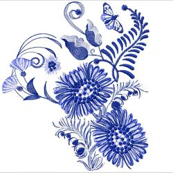 Delft chamomile  Embroidery Design