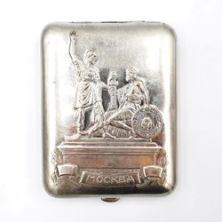 Vintage Cigarette Case MOSCOW Monument to Minin and Pozharsky USSR 1950s