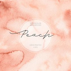 Watercolor Abstract Peach Background / Watercolor Stain / Watercolor Digital Paper / Texture Blush / Hand Painted