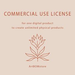 Commercial License to use one digital product (one  listing) for sales of unlimited physical products