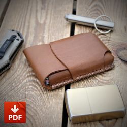 Mini wallet - Download pattern to make a leather pocket wallet. MW-3