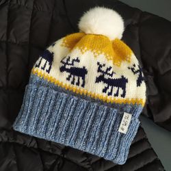 Winter warm jacquard womens hat
