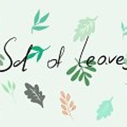 set of leaves,  digital illustration