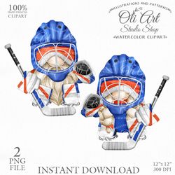 Hockey Goalie Gnome Clip Art. Sports Gnome. Cute Characters. Hand Drawn graphics. Digital Download. OliArtStudioShop