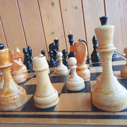 Soviet wooden chess set 1968 made - Oredezh chess set USSR 1960s vintage, 55 years old gift