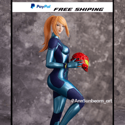 Samus Aran Zero Suit figurine PAINTED scale 1/6 1/4 Pre-Order FanArt