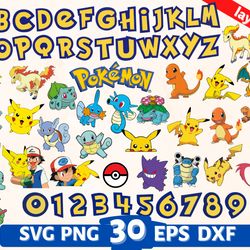 Pokemon Alphabet svg, Pokemon svg, Pokemon clipart, Pokemon cricut, Pokemon cut, Pokemon png