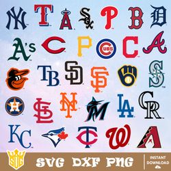 MLB Team Logo SVG, MLB Team SVG, MLB SVG, Baseball Team Svg, Clipart, Cricut, Silhouette, Digital Download