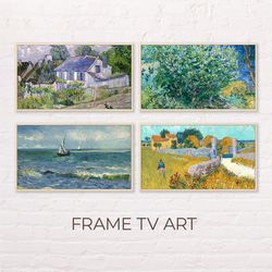 samsung frame tv art | set of 4 vincent van gogh 4k vintage paintings for the frame tv | digital art frame tv