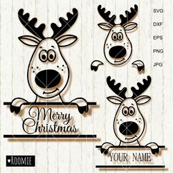 Christmas Reindeer Svg, Reindeer Monogram Svg, Christmas Monogram, Digital Cut Files