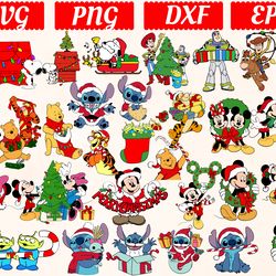 Big SVG Bundle, Digital Download, Mickey Mouse Christmas svg, Lilo and Stitch svg, Toy Story Christmas svg, Snoopy svg