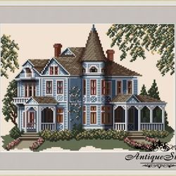 140 Morton Home Victorian House Vintage Cross Stitch Pattern PDF Victorians Across America Compatible Pattern Keeper