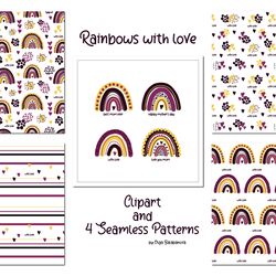 rainbows with love pattern