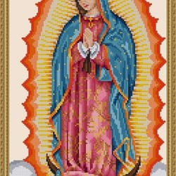 virgin mary of guadalupe vintage cross stitch pattern pdf religion design embroidery