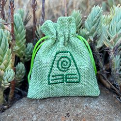 Earth Kingdom D&D Dice Bag, Avatar Embroidered DnD Dice Pouch, Dungeon and Dragons Custom Gamer Gift, Earth Element Bag