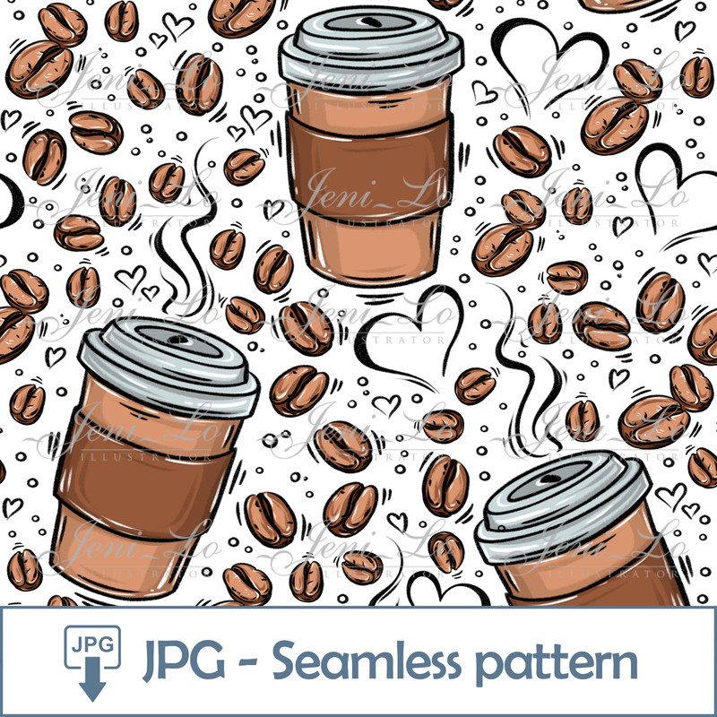 Coffee seamless pattern