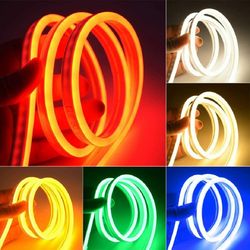 12V Flexible LED Strip Waterproof Sign Neon Lights Silicone Tube Fairy Lights String Lights Party Decor Xmas 1M 3M 5M US