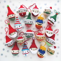 Crochet Pattern set 12 in 1 Christmas Toys Ornaments Amigurumi Santa Claus and Best Friends. PDF Instant Download.