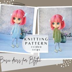 blythe basic dress pattern, pattern dress for blythe, doll dress knitting pattern, blythe mood outfit pattern