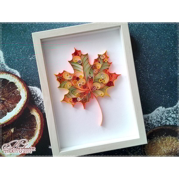 Quilling Pattern Autumn Maple Leaf, Template Quilling Autumn | Inspire ...