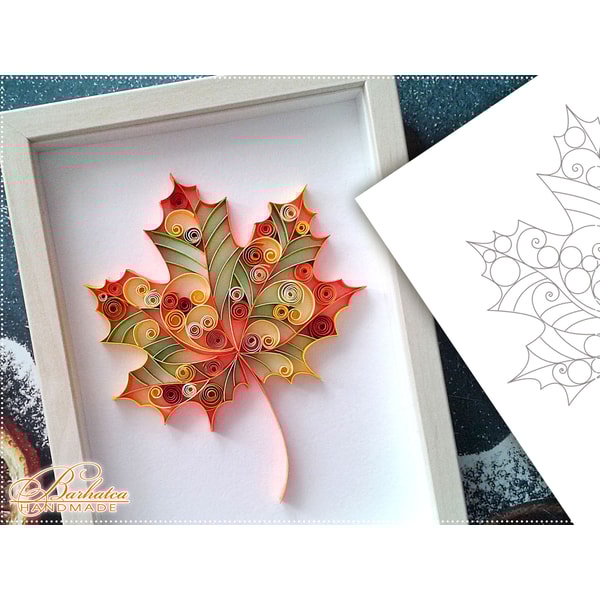 Quilling Pattern Autumn Maple Leaf, Template Quilling Autumn | Inspire ...