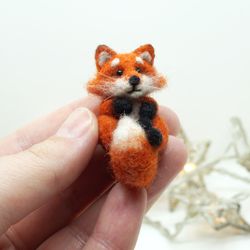 Miniature needle felted fox