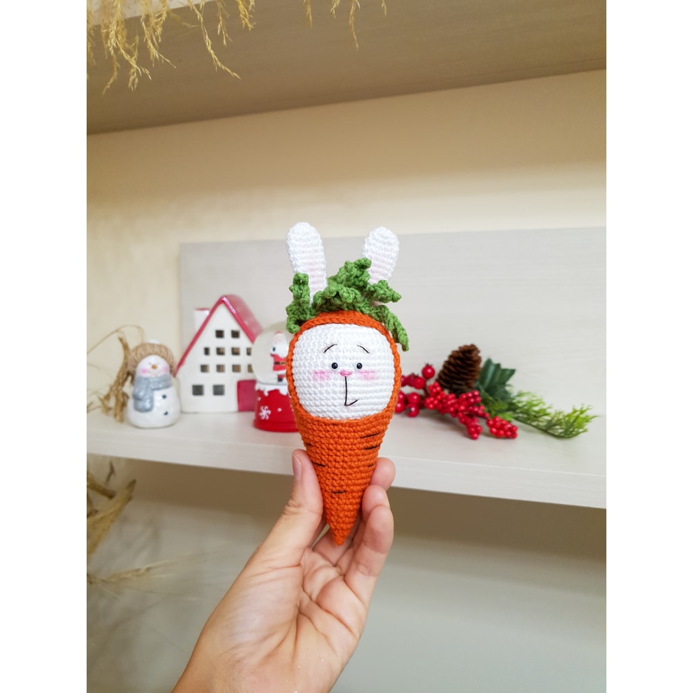 Crothet pattern Christmas toy BUNNY CARROT, Amigurumi pattern, Christmas toy amigurumi pattern, Christmas toy pattern