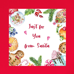 Printable Christmas card form Santa, Merry Christmas greetings, instant download