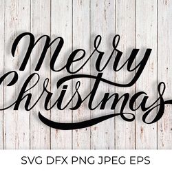 merry christmas calligraphy lettering svg cut file