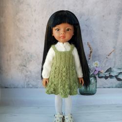 Paola Reina doll clothes, 12 inch doll outfit, Sundress and blouse for dolls, Knitted doll clothes, Paola Reina outfit