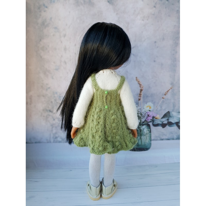 Paola Reina doll clothes, 12 inch doll outfit, Sundress and blouse for dolls, Knitted doll clothes, Paola Reina outfit