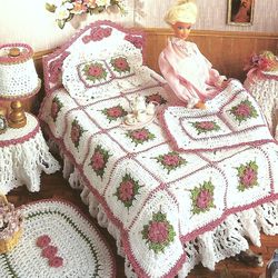 Digital | Crochet furniture for Barbie dolls | Vintage  knitting | Crochet accessories for dolls | Toy for girls | PDF