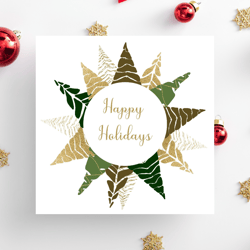 Happy Holidays greeting cards, instant download