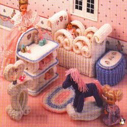 Digital | Crocheted furniture for Barbie dolls | Children's room | Crochet accessories for dolls | Toy for girls | PDF