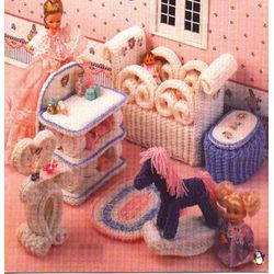Crocheted furniture for Barbie dolls | Digital | Children's room | Crochet accessories for dolls | Toy for girls | PDF