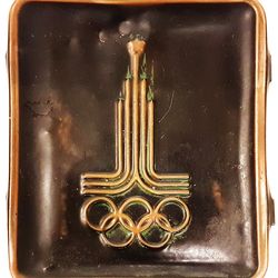 Vintage Brass Plate USSR Olympic Games Moscow 1980