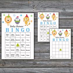 60 Christmas animals Baby Shower Bingo Cards,Christmas Baby Shower Bingo Games,Printable Baby Shower Bingo Cards--233