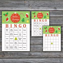 60 Christmas toys Baby Shower Bingo Cards,Christmas Baby Shower Bingo Games,Printable Baby Shower Bingo Cards--236