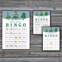 60 Christmas tree Baby Shower Bingo Cards,Christmas Baby Shower Bingo Games,Printable Baby Shower Bingo Cards--238