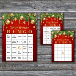 60 Gold Christmas toys Baby Shower Bingo Cards,Christmas Baby Shower Bingo Games,Printable Baby Shower Bingo Cards--241