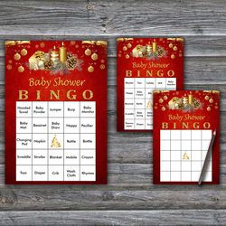 60 Christmas candle Baby Shower Bingo Cards,Christmas Baby Shower Bingo Games,Printable Baby Shower Bingo Cards--243