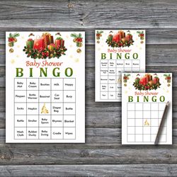 60 Christmas presents Baby Shower Bingo Cards,Christmas Baby Shower Bingo Games,Printable Baby Shower Bingo Cards--245