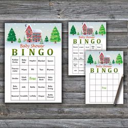 60 Merry Christmas Baby Shower Bingo Cards,Christmas Baby Shower Bingo Games,Printable Baby Shower Bingo Cards--246