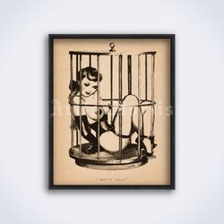 Pretty Polly, girl in a cage, shibari, pin-up, vintage comics printable art, print, poster (Digital Download)