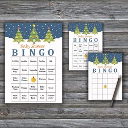 60 Winter tree Baby Shower Bingo Cards,Christmas Baby Shower Bingo Games,Printable Baby Shower Bingo Cards--257
